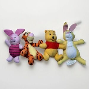 Vintage 2002 Disney Mcdonalds Winnie The Pooh Poseable Plush 4 Stuffed Animals